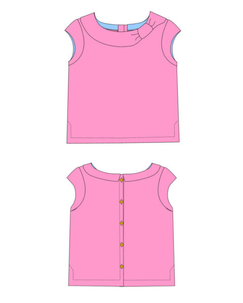 Beatrice pdf sewing pattern girls blouse vintage diagram