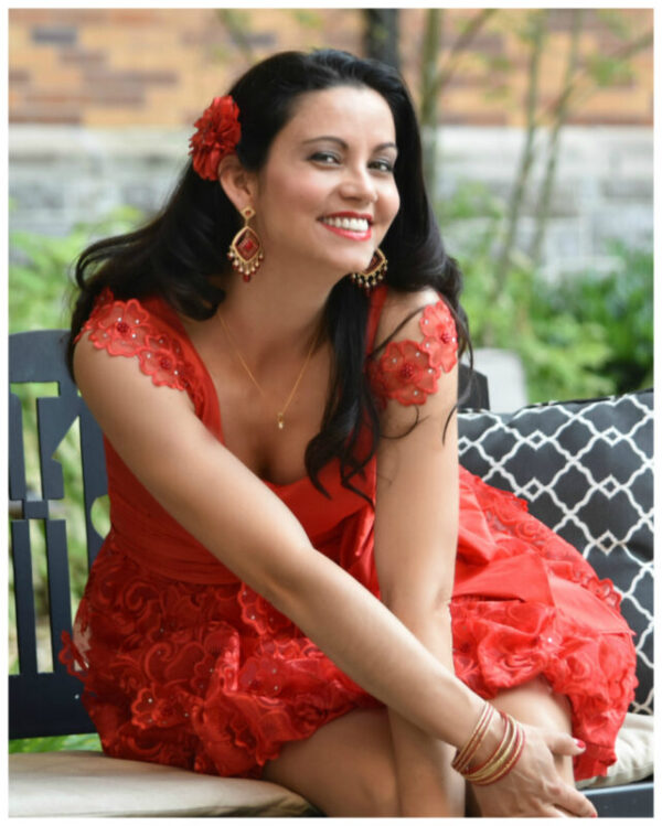 Flamenco dress, red dupion silk, pdf sewing pattern, dress, party frock