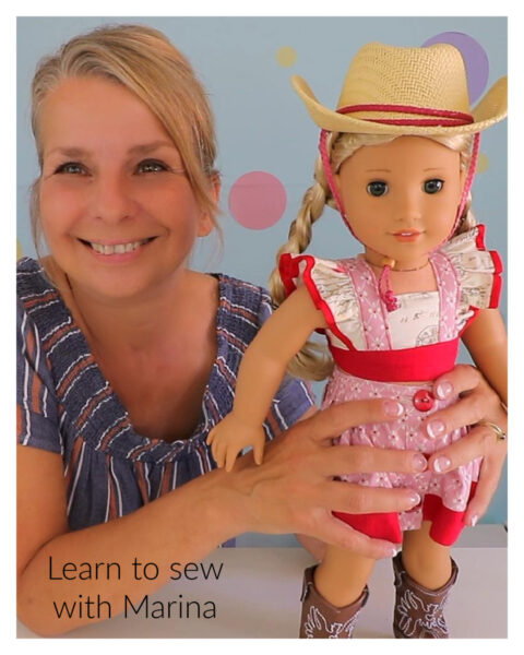 crop top, tilly, doll clothes, sewing pattern, flutter sleeve, frock, frolics, frocks.learn to sewjpg