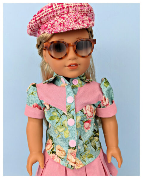 Puppenbluse, Puppenkleider, Puppe, American Girl, Wester Bluse, Country Bluse, Frocks & Frolics, KamSnaps