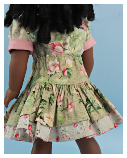 doll clothes, 18 inch doll, blouse, skirt, Scarlett, skirt for dolls, Frocks & Frolics, frocks, frolics, Pixie Faire, twirly skirt