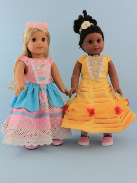 Princess dress sewing pattern, 18 inch doll, american doll, Frocks & Frolics, belle dress